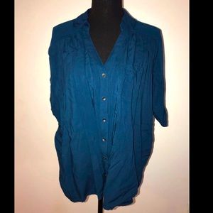 NWOT Express Half Sheer Blouse